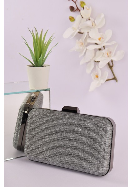 237 Çizgili Oval Kasa Abiye Çanta