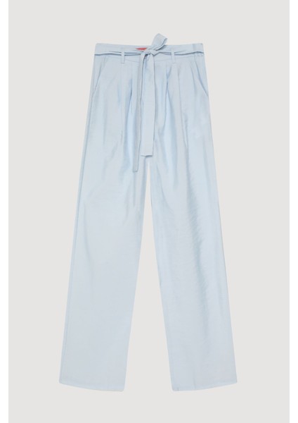 Beli Kuşaklı Önü Bağlama Detaylı Pantolon