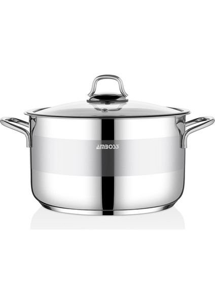 Saphire Paslanmaz Çelik 14 cm Cam Kapaklı Derin Tencere