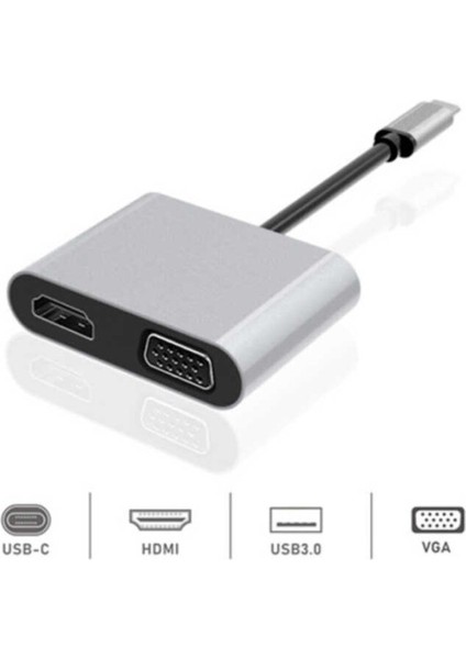 Dexım DHU0004 USB Çoklayıcı Premium 4ın1 Type-C Hub