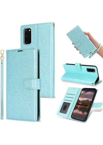 Samsung Galaxy S20 Bilek Kordon Manyetik Kapatma Cüzdan Için Flip Case (Yurt Dışından)