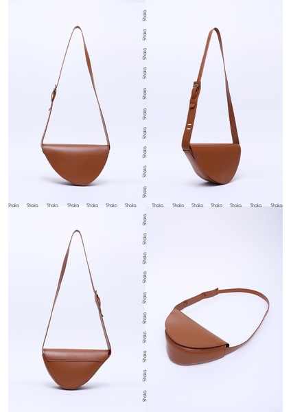 Taba SHK154 Suni Deri Asimetrik Çıtçıtlı Tek Bölmeli Astarlı Kol ve Omuz Çantası