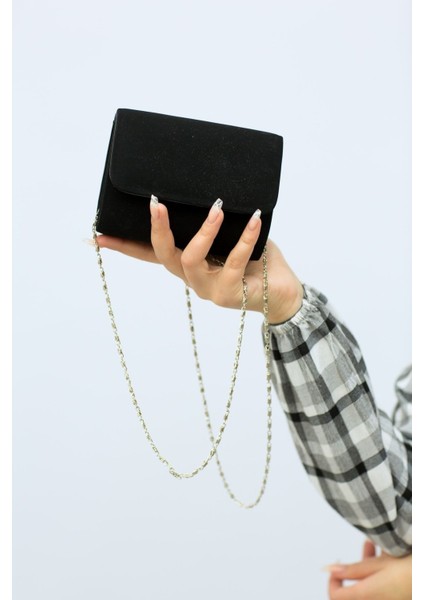 111 Süet Minik Abiye Çanta | Yumuşak Dokulu Abiye Çanta