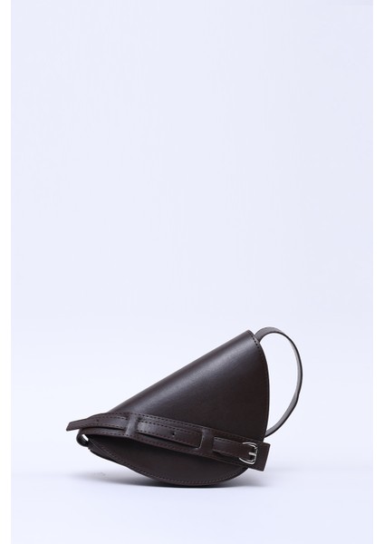 Kahve Rengi SHK154 Suni Deri Asimetrik Çıtçıtlı Tek Bölmeli Astarlı Kol ve Omuz Çantası indirimleri