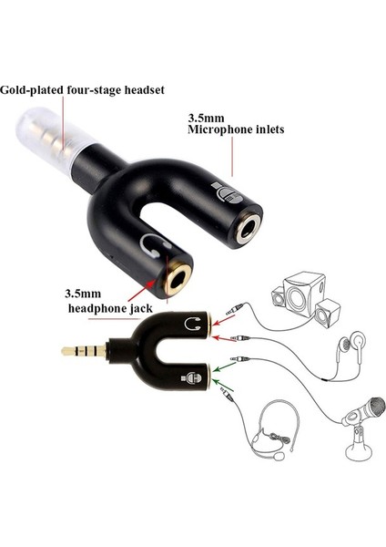 Kulaklık Mikrofon Birleştirici Adaptör 3.5mm Ayırıcı Aparat fırsatları