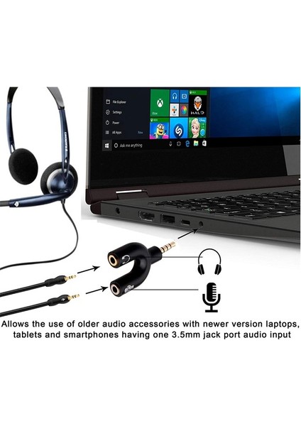 Kulaklık Mikrofon Birleştirici Adaptör 3.5mm Ayırıcı Aparat indirimleri