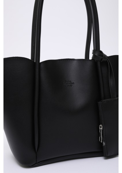 Siyah SHK122 Suni Deri, Çıtçıtlı, Makyaj Çantalı, Cüzdanlı El, Kol ve Omuz Çantası indirimleri