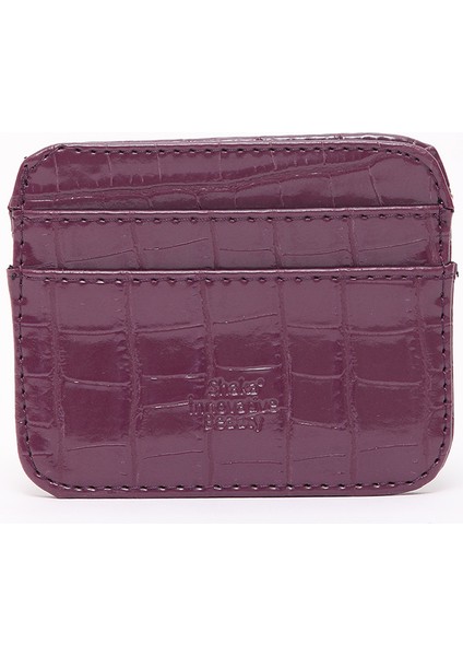 Mor SHK181 Kroko Suni Deri, 4 Kartlık ve Para Bölmeli, Unisex Kartlık