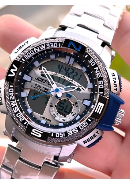Çelik Kordon Dijital ve Analog 2 Yıl Garantili 3 Atm Suya Dayanıklı Erkek Kol Saati JOE1.LC02 fiyatları