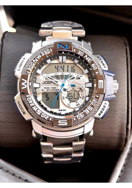 Çelik Kordon Dijital ve Analog 2 Yıl Garantili 3 Atm Suya Dayanıklı Erkek Kol Saati JOE1.LC02 modelleri