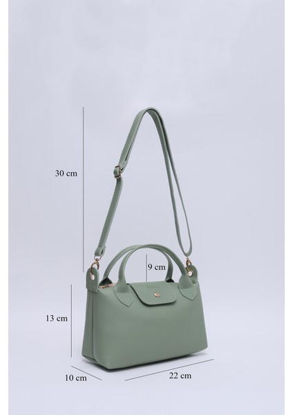 Mint Yeşil SHK135 Suni Deri, Tek Bölmeli, Çift Askılı El, Kol ve Çapraz Omuz Çantası fiyatları