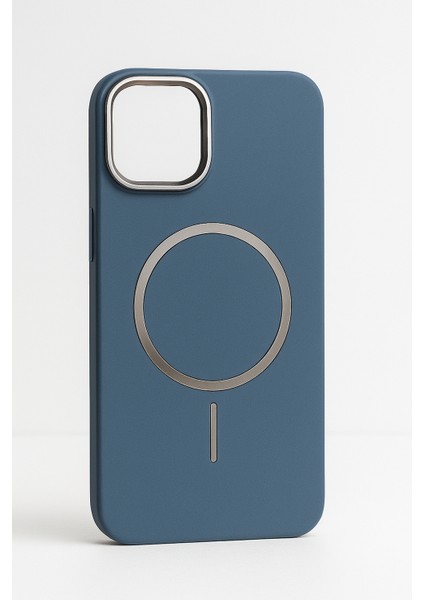 iPhone 14 Premium Slim Carbon Mavi Magsafe Destekli Koruyucu Kılıf