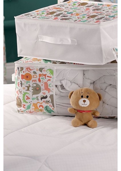 3'lü Set 50X70X25 - 50X45 Baza & Çekyat Altı, Dolap Içi Organizer Çocuk Hurç Sevimli Desenli fırsatları