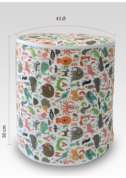 3'lü Set 50X70X25 - 50X45 Baza & Çekyat Altı, Dolap Içi Organizer Çocuk Hurç Sevimli Desenli