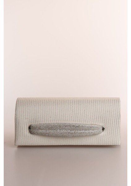 260 Çizgili Çupra Saplı Kapaklı Abiye Çanta | Modern Abiye Çanta