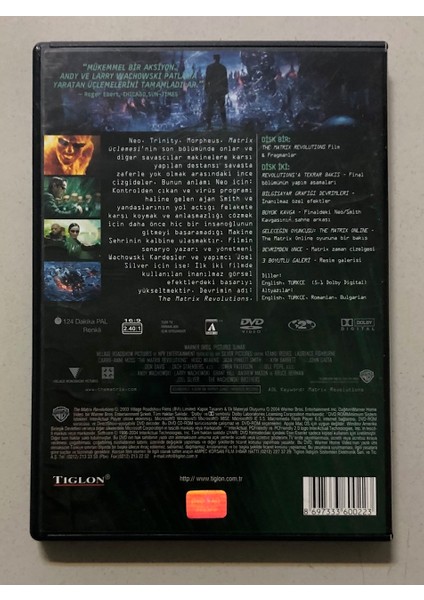 Matrix Revolutions DVD Çift CD Kitapçık Mevcut (Orijinal Dönem Baskı Dvd) fiyatları