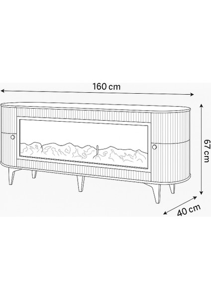 Dekoratif Şömineli Tv Sehpası Uygulamalı 7 Renk Hoparlörlü Cappuccino Gümüş Detaylı 160x67x40 Cm fırsatları
