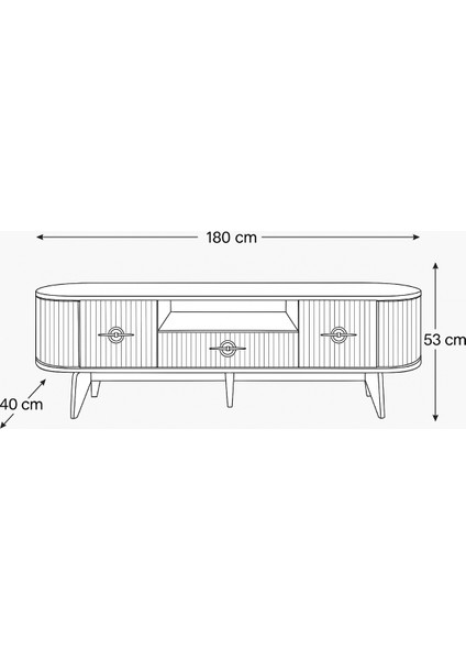 Duru Tv Sehpası Cappuccino Gümüş 2 Kapaklı 1 Çekmeceli Mebran Kapaklı Oval Tasarım 180x40x50 Cm fırsatları