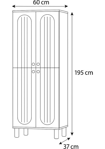 Lidya Portmanto Dolabı Atlantik Çam Beyaz Raflı 2 Kapaklı Ayakkabılık 60x37x195 cm fırsatları