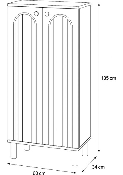 Lidya 2 Kapaklı Ayakkabılık – Atlantik Çam / Beyaz Modern Çizgili Model 60x34x135 Cm modelleri