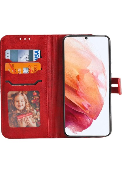 Samsung Galaxy S21 Için Cüzdan Durumda Tüm Yuvarlak Koruma Kickstand Kart (Yurt Dışından)
