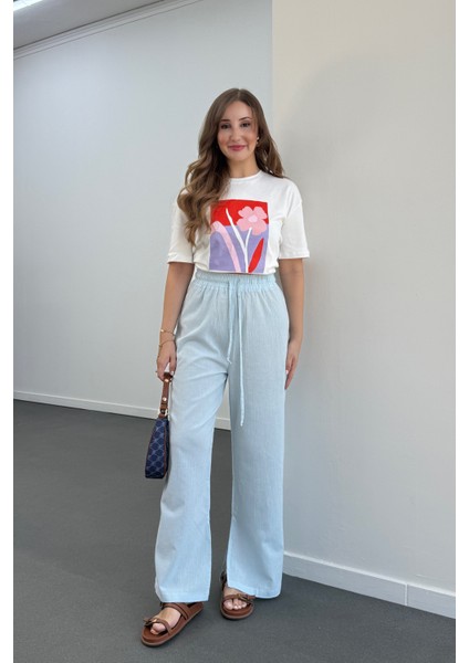 Larmina Bebe Mavi Yırtmaç Detaylı Dökümlü Pantolon fırsatları