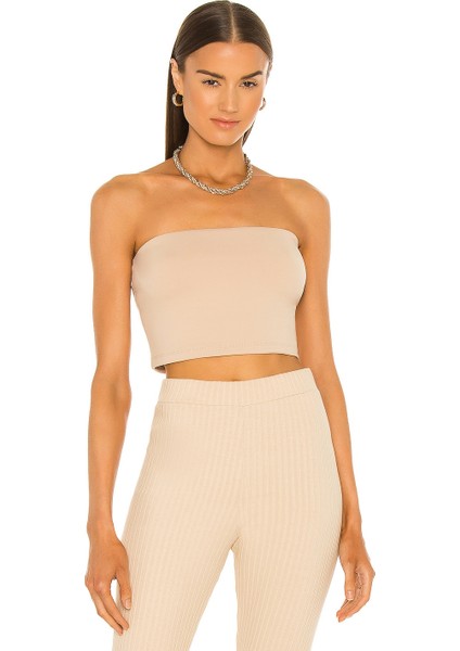 Kadın Çift Kat Jarse Kumaş Straplez Büstiyer