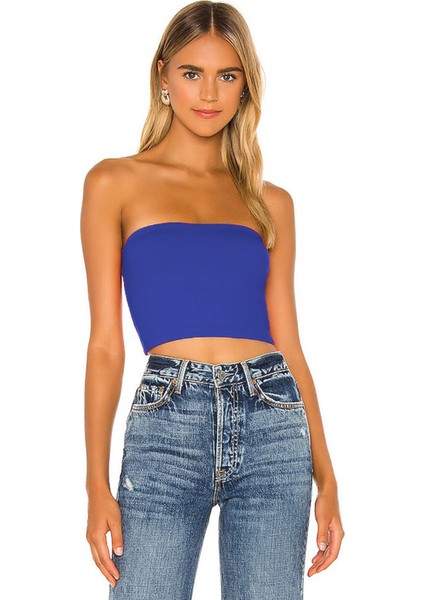 Kadın Çift Kat Jarse Kumaş Straplez Büstiyer