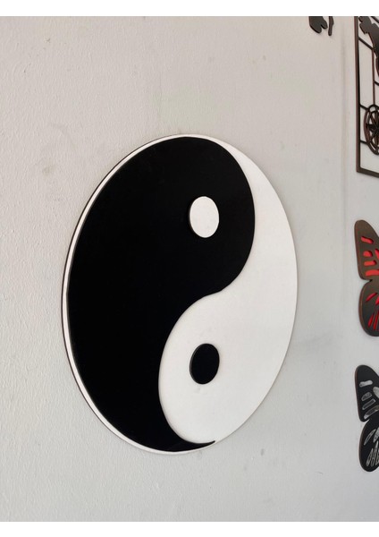 Yin Yang Duvar Dekorasyon Ürünü 6mm Yüksek Kalite Mdf 30X30 cm