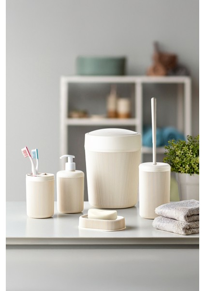 5 Parça Banyo Seti Krem