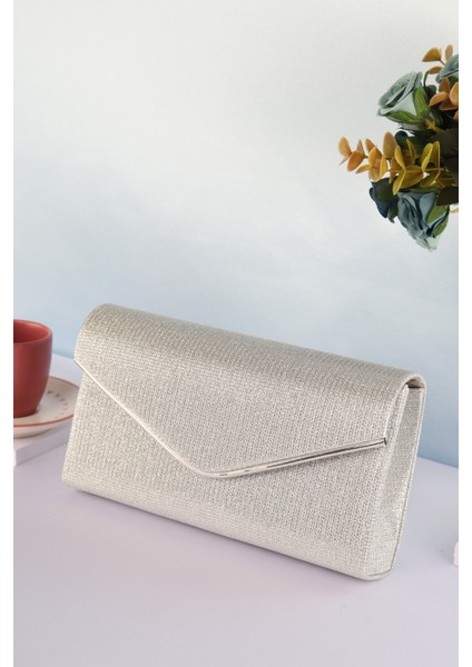 Weembag Çizgili Çupra Biyeli Zarf Venezia Kadın Çanta