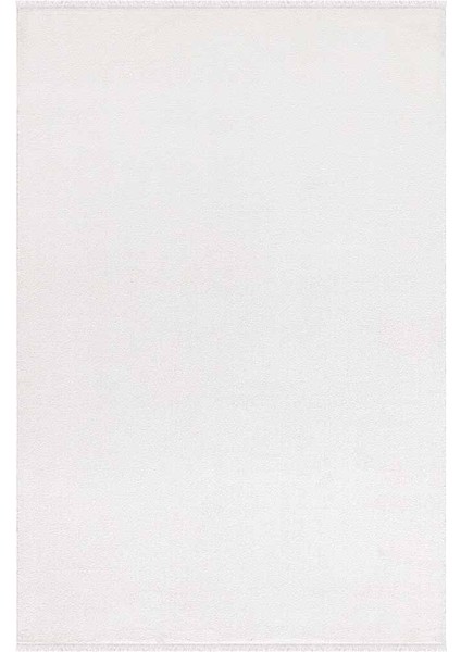 Petunya 3404A Beyaz Yumuşacık Dokulu Pofuduk Salon, Mutfak, Oturma Odası Çocuk Odası Halısı