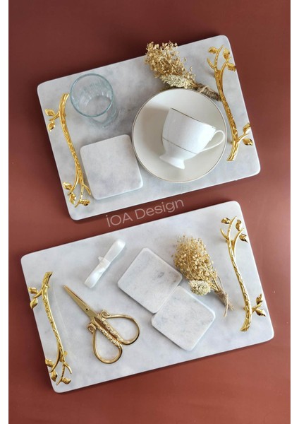 Söz / Nişan Seti No.10 - Nişan Tepsisi + Damat Kahvesi Tepsisi + Aksesuarlar - Akasya Altın Kulp fiyatları