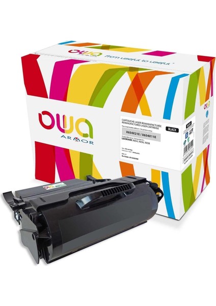 Lazer Toner Lexmark x Black Yazıcıyla Uyumlu K15435OW 36000 Sayfa X654X31E Noır x 654