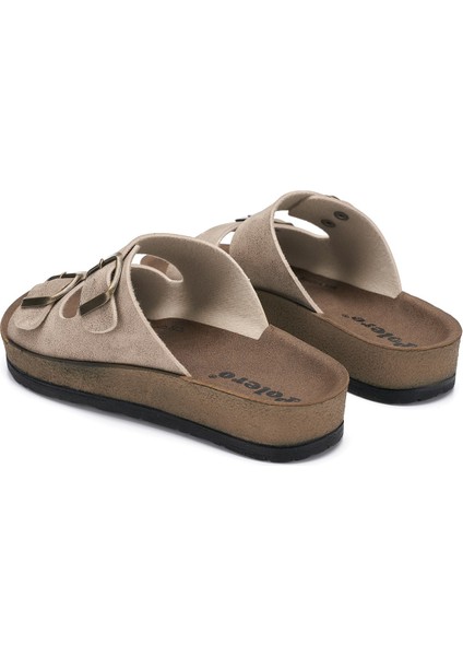 Günlük Kadın - Erkek Çift Tokalı Bantlı Desenli Mantar Taban Terlik 245 - 77734 - 34132 modelleri