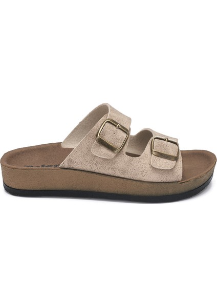 Günlük Kadın - Erkek Çift Tokalı Bantlı Desenli Mantar Taban Terlik 245 - 77734 - 34132 fırsatları