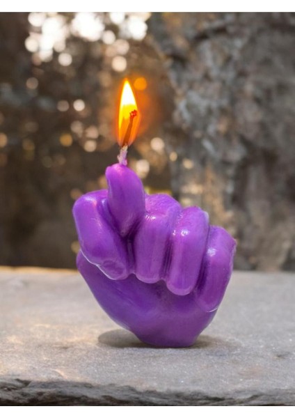 Mor Renkli El Şeklinde Vanilya Kokulu Mum, Şık ve Doğal Dekorasyon Ürünü modelleri