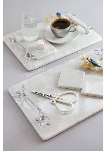 Söz / Nişan Seti No.13 - Nişan Tepsisi + Damat Kahvesi Tepsisi + Aksesuarlar - Akasya Gümüş Kulp fiyatları