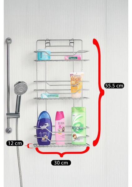 3 Katlı Banyo Rafı - Paslanmaz Çelik Duvar Tipi Duş Organizeri fiyatları