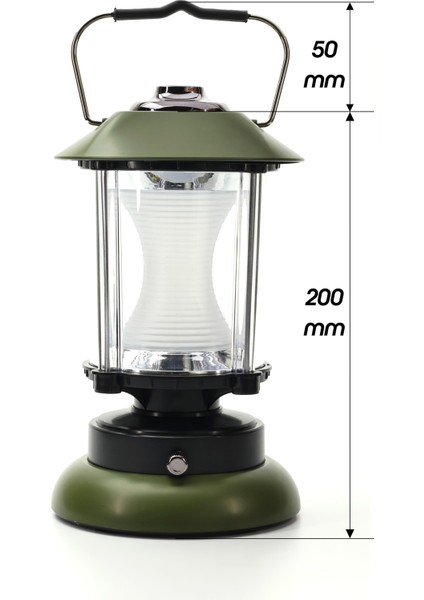 3 Modlu LED Şarjlı Kamp Lambası Powerbank Işık Ayarlı Askılı Işıldak El Feneri Gece Lamba Yeşil 6603 indirimleri