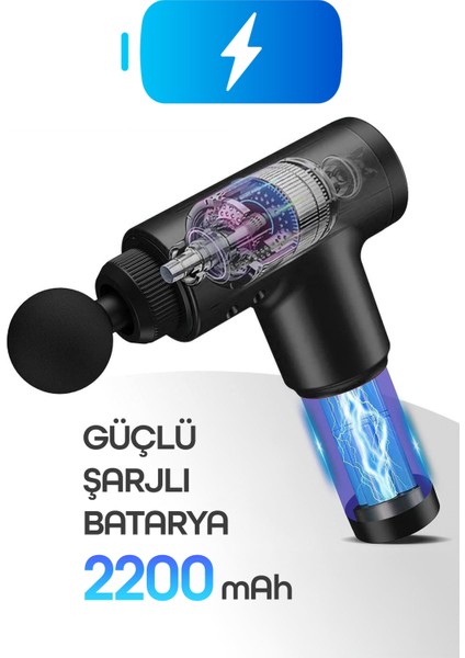 6 Kademeli Masaj Tabancası Sporcu Masaj Aleti 4 Başlıklı Titreşimli Kas Masaj Cihazı Siyah H320 indirimleri