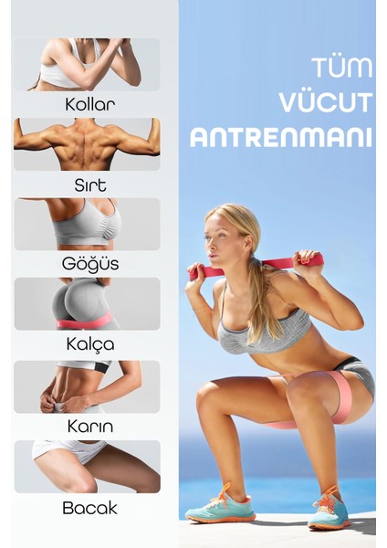 7li Mega Set 25+35 kg + 5li Pilates Direnç Bandı Barfiks Lastiği Loop Band Mix Ton modelleri