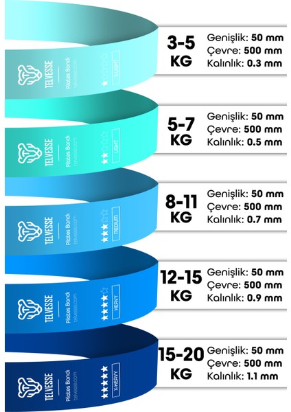 8li Giga Set 5+15+25 kg + 5li Pilates Direnç Bandı Barfiks Lastiği Loop Band Mavi Ton fiyatları
