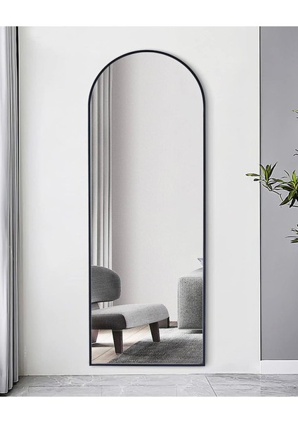Oval Boy Aynası, Siyah Metal Çerçeve, 65X180 Cm, Modern ve Şık Tasarım modelleri