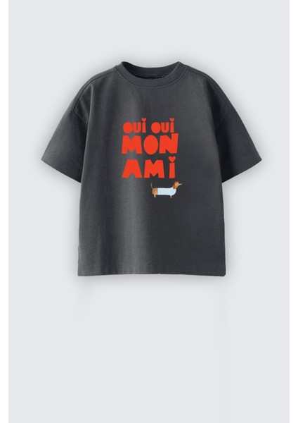 Kız Çocuk Baskılı Pamuklu Bisiklet Yaka T-Shirt