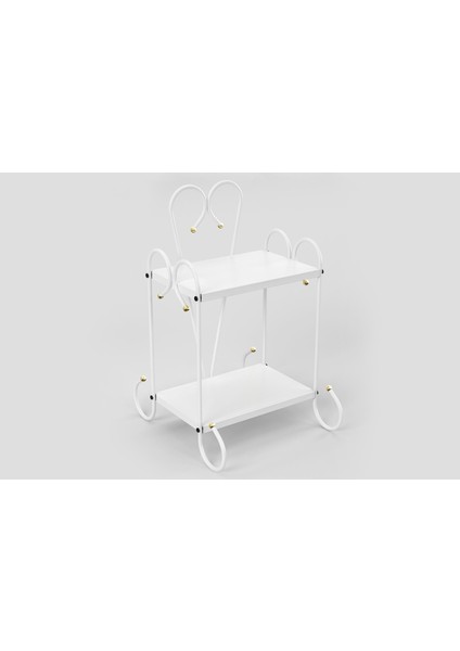 Bergama Sehpa Retro Ferforje Metal Komodin Beyaz fiyatları