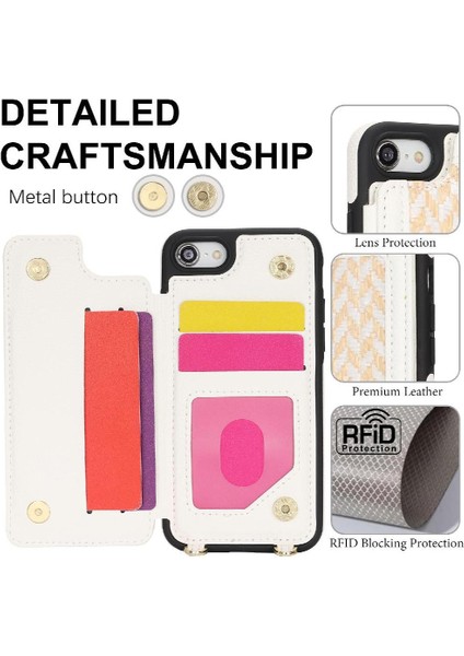 IPhone 7 / 8 Rfıd Engelleme Cüzdan Crossbody Kayış Halka Tutucu (Yurt Dışından) modelleri
