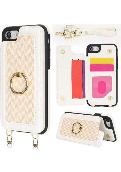IPhone 7 / 8 Rfıd Engelleme Cüzdan Crossbody Kayış Halka Tutucu (Yurt Dışından) fırsatları