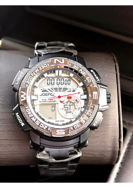 Çelik Kordon Dijital ve Analog 2 Yıl Garantili 3 Atm Suya Dayanıklı Erkek Kol Saati JOE1.LC04 modelleri