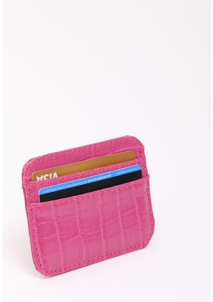 Fuşya SHK181 Kroko Suni Deri, 4 Kartlık ve Para Bölmeli, Unisex Kartlık fırsatları